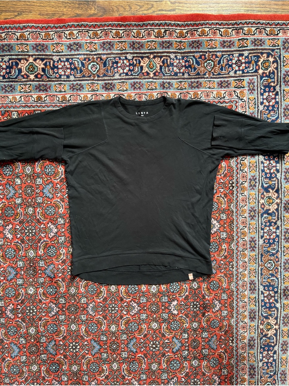 Lunya Black 100% Pima Cotton Soft Stretch Loungewear Comfort Tee L